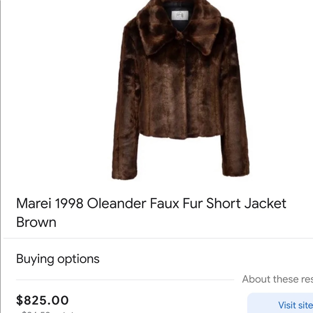 MAREI 1998 FAUX FUR JACKET ..SAFARI ..size S